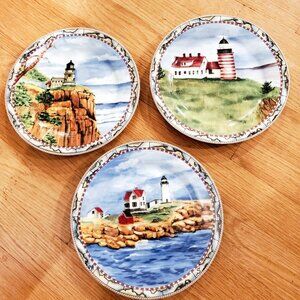 Lighthouse Salad or Desert Plates by American Atelier (3)
